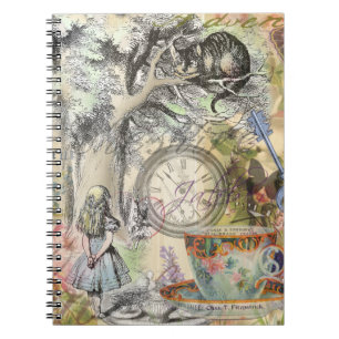 Grinsekatze Alice Wunderland Klassiker Notizblock