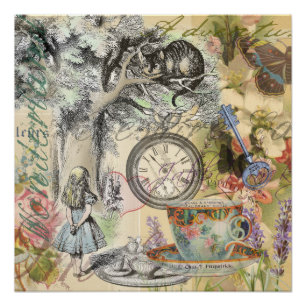 Grinsekatze Alice Wunderland Klassiker Poster