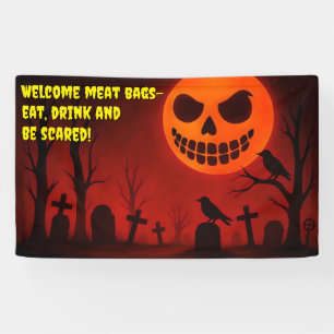 Grinsen des Mondes Friedhof: Halloween-Nacht Banner