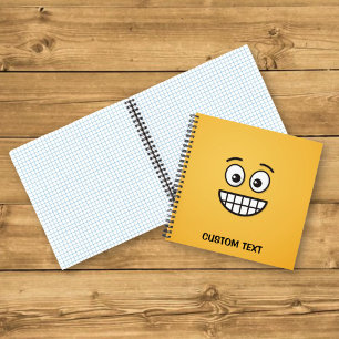 Grinsen mit offenen Augen Notizbuch