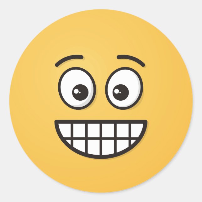 Grinsen mit offenen Augen Runder Aufkleber (Vorderseite)