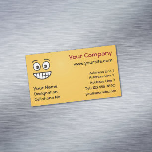 Grinsen mit Open Eyes Business Card Magnet