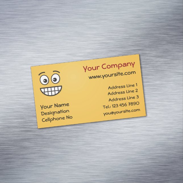 Grinsen mit Open Eyes Business Card Magnet (Beispiel)