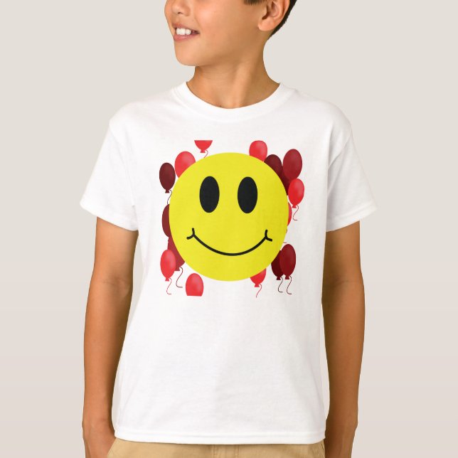 Grinsen mit roten Balloons T-Shirt (Vorderseite)
