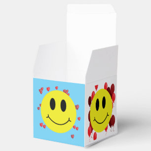 Grinsen von Gesichtern mit Roten Herzblasen Geschenkschachtel