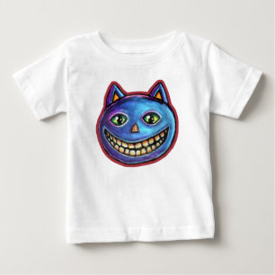 Grinsende Blaue Katze Vintage Halloweenies Baby T-shirt