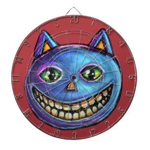 Grinsende Blaue Katze Vintage Halloweenies Dartscheibe