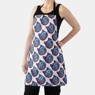 Grinsende Blaue Katze Vintage Halloweenies Schürze