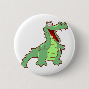 Grinsender Alligator Button