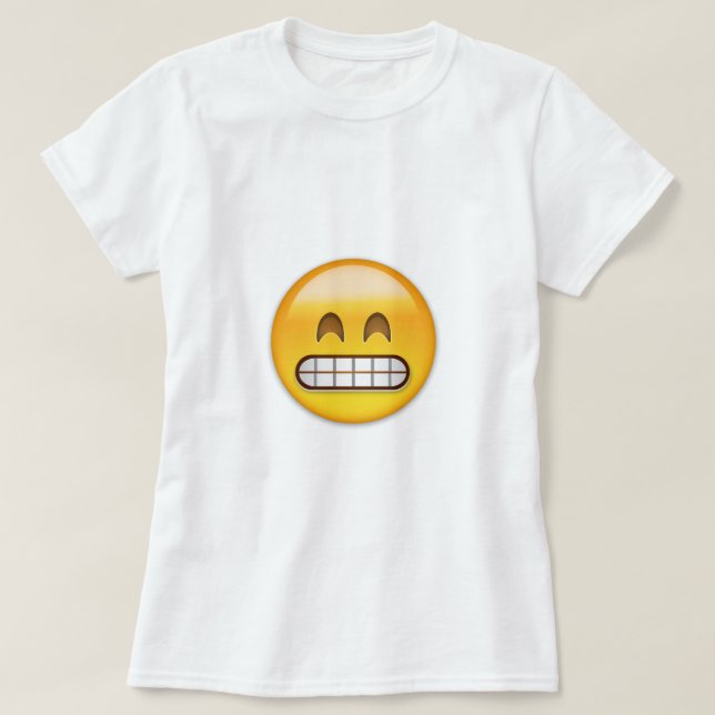 Grinsendes Gesicht mit lächelnden Augen Emoji T-Shirt (Design vorne)