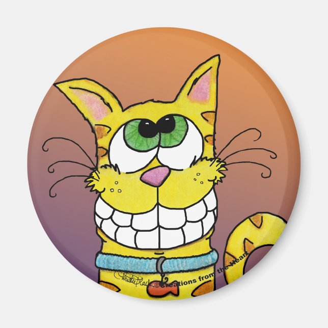 Grinsenkatze Magnet (Vorne)