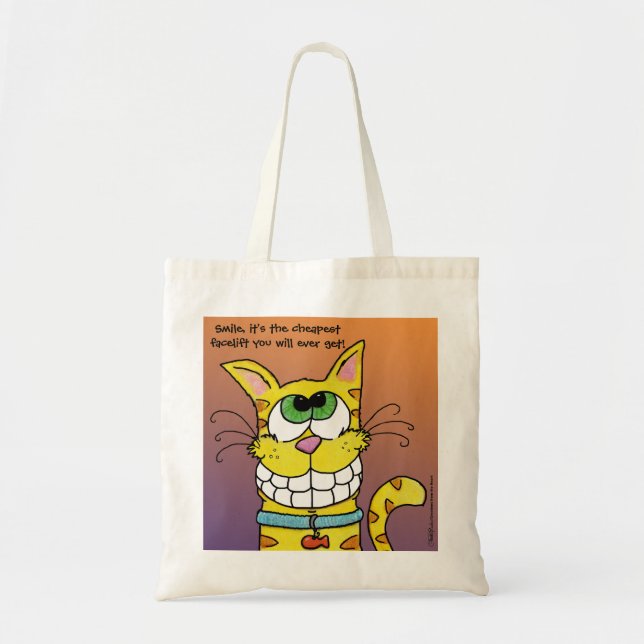 Grinsenkatze Tragetasche (Vorne)