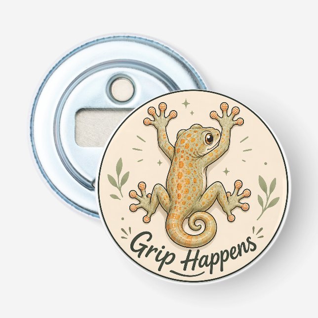 Grip Happens Whimsical Gecko  Flaschenöffner (Vorderseite)