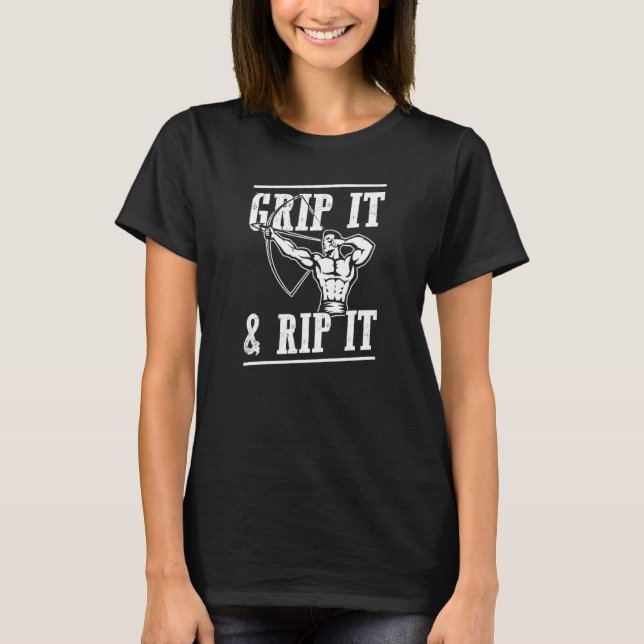 Grip It And Rip It Distressed Style Archery Life T-Shirt (Vorderseite)