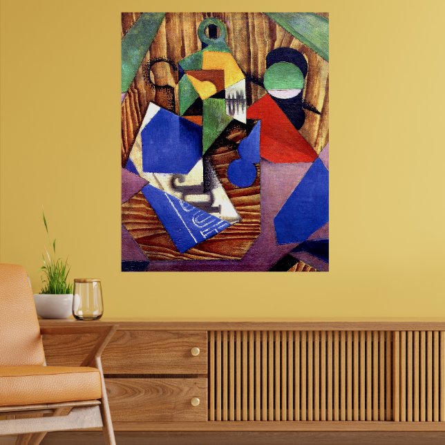 Gris - Flasche aus Rum und Zeitung Poster (Wohnzimmer 2)