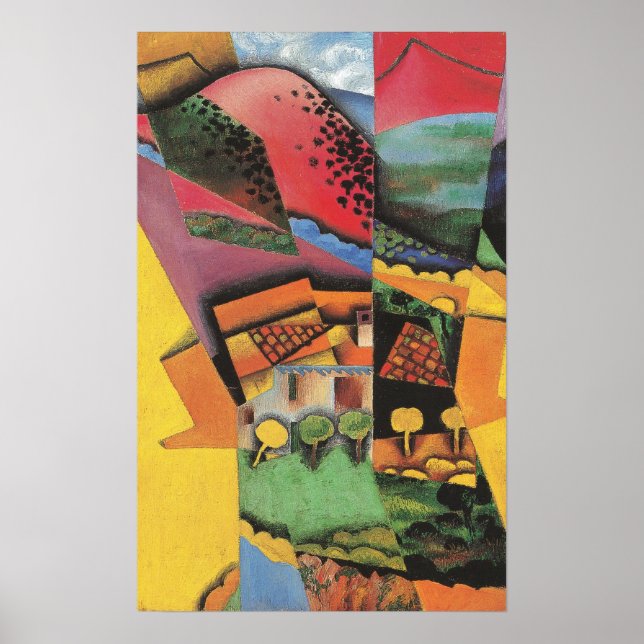 Gris - Landschaft auf Ceret 1913 Poster (Vorne)