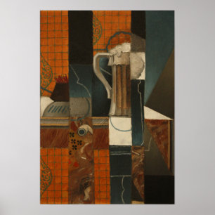 Gris - Spielkarten und Glas Bier Poster