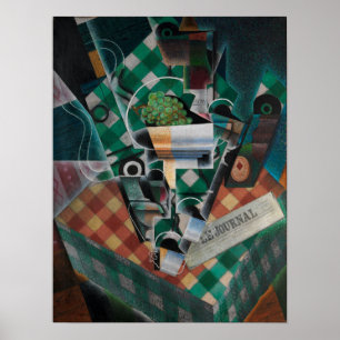 Gris - Stillleben mit karierter Tischdecke 1915 Poster