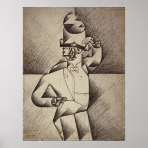 Gris - Studie für den Menschen in einem Café Poster