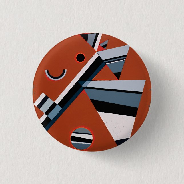 Gris von Kandinsky Abstrakte Malerei Moderne Kunst Button (Vorderseite)