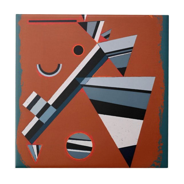 Gris von Kandinsky Abstrakte Malerei Moderne Kunst Fliese (Vorderseite)