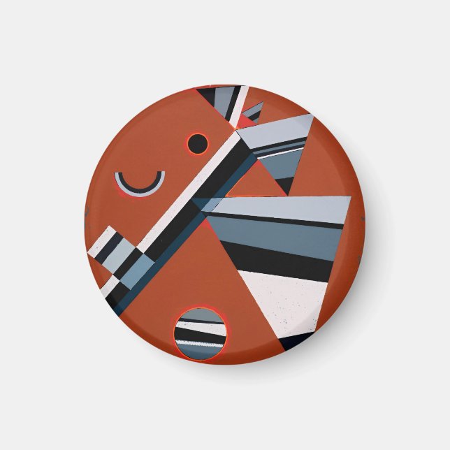 Gris von Kandinsky Abstrakte Malerei Moderne Kunst Magnet (Vorne)