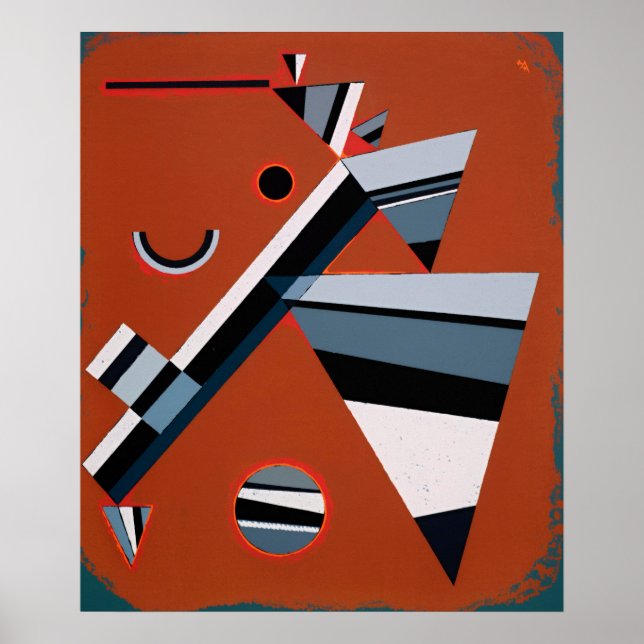 Gris von Kandinsky Abstrakte Malerei Moderne Kunst Poster (Vorne)