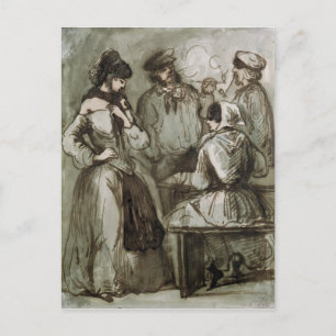 Grisettes und Arbeitnehmer Postkarte