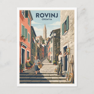 Grisia Straße, Rovinj, Istrien, Kroatien Reise Postkarte