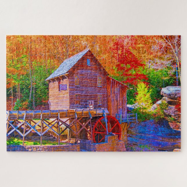 Grist Mill, Glade Creek West Virginia Puzzle (Horizontal)