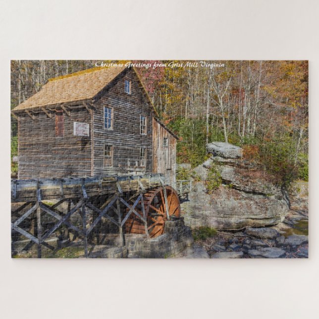Grist Mill Virginia Weihnachtsgrüße Puzzle (Horizontal)