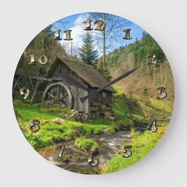 Gristmühle im Schwarzwald Große Wanduhr (Vorderseite)