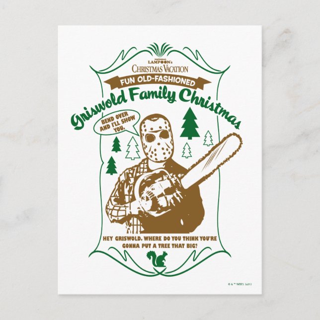 Griswold Family Christmas Chainsaw Graphic Postkarte (Vorderseite)