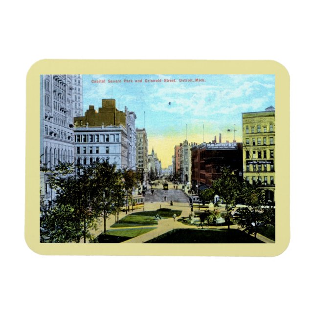 Griswold St., Detroit 1910 Vintag Magnet (Horizontal)
