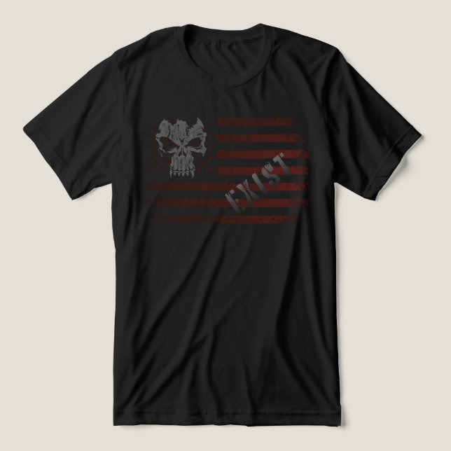 Grit & Patriotism Skull Flag Shirt | Tough Distres (Design Vorderseite)