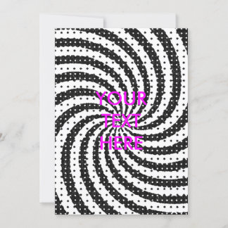 Gritty Black and White Halftone Grunge Swirbelkart Einladung