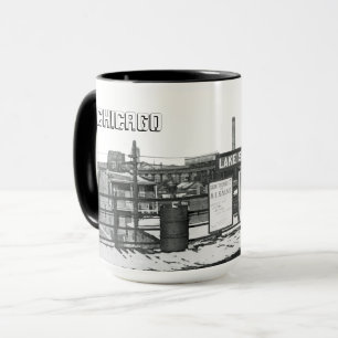 GRITTY CHICAGO LAKE STREET U-BAHNPLATTFORM 1950ER TASSE