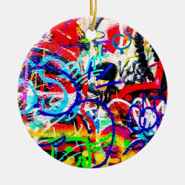 Gritty Crazy Graffiti Keramik Ornament (Vorne)