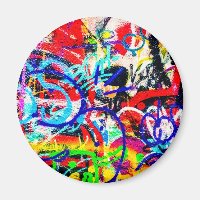 Gritty Crazy Graffiti Magnet (Vorne)