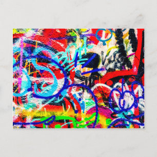 Gritty Crazy Graffiti Postkarte