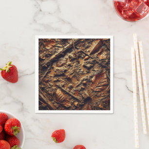 Gritty Fall Leafy Forest Floor Découpage Napkins Serviette