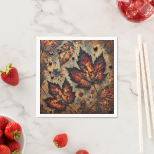 Gritty Fall Verfall Blätter Découpage Napkins Serviette