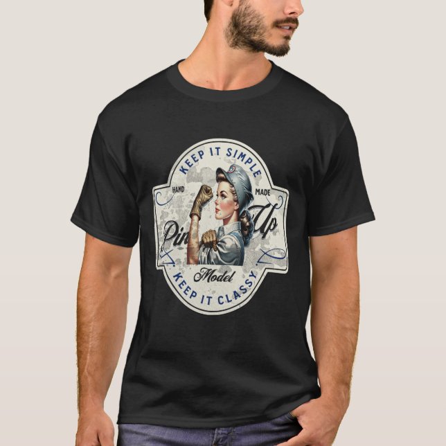 Gritty Glamour Worker-Button T-Shirt (Vorderseite)