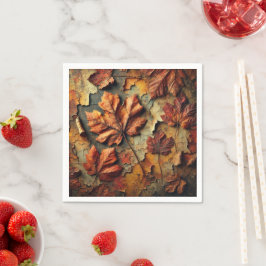 Gritty Herbstlaubs Cracked Paint Découpage Napkins Serviette