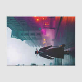 Gritty Plague Doctor Foggy Streets Ethereal Mist Seidenpapier