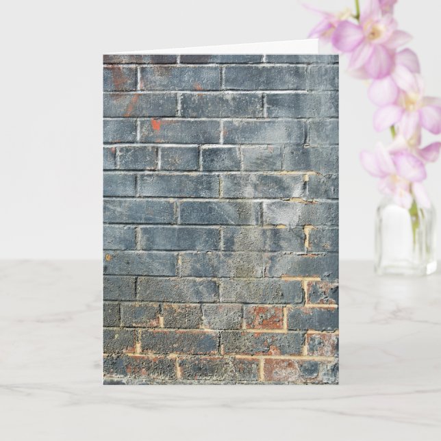 Gritty Steel Blue City Brick Wall Karte (Orchidee)