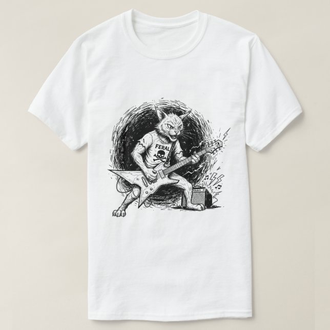 Gritty Tintenkatze Gitarre T-Shirt für Männer (Design vorne)