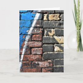Gritty Two Tone Graffiti Art Brick Wall Karte