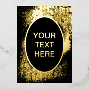 Gritty und Glamour Golden Grunge Blank Card Folieneinladung
