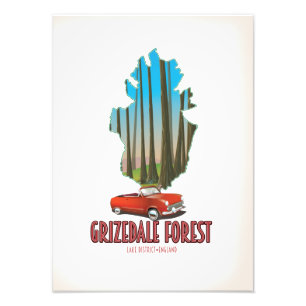 Grizdale-Wald-Seebezirk England Karte Fotodruck